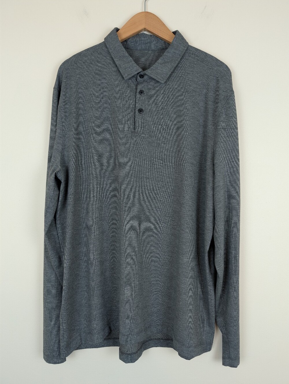 Lululemon Evolution Long Sleeve Polo Shirt - Heathered Black - size XL
